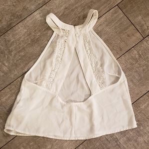Forever 21 Ivory/offwhite Top w/ lace detail [522]